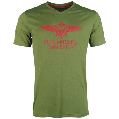 Mil-Tec T-Shirt Maverick Slim Fit Gym Short Sleeve Mens Printed Tee Olive  Drab - Main Image