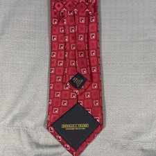 Donald Trump Necktie Signature Collection Red Square Geometric Tie 100% Silk