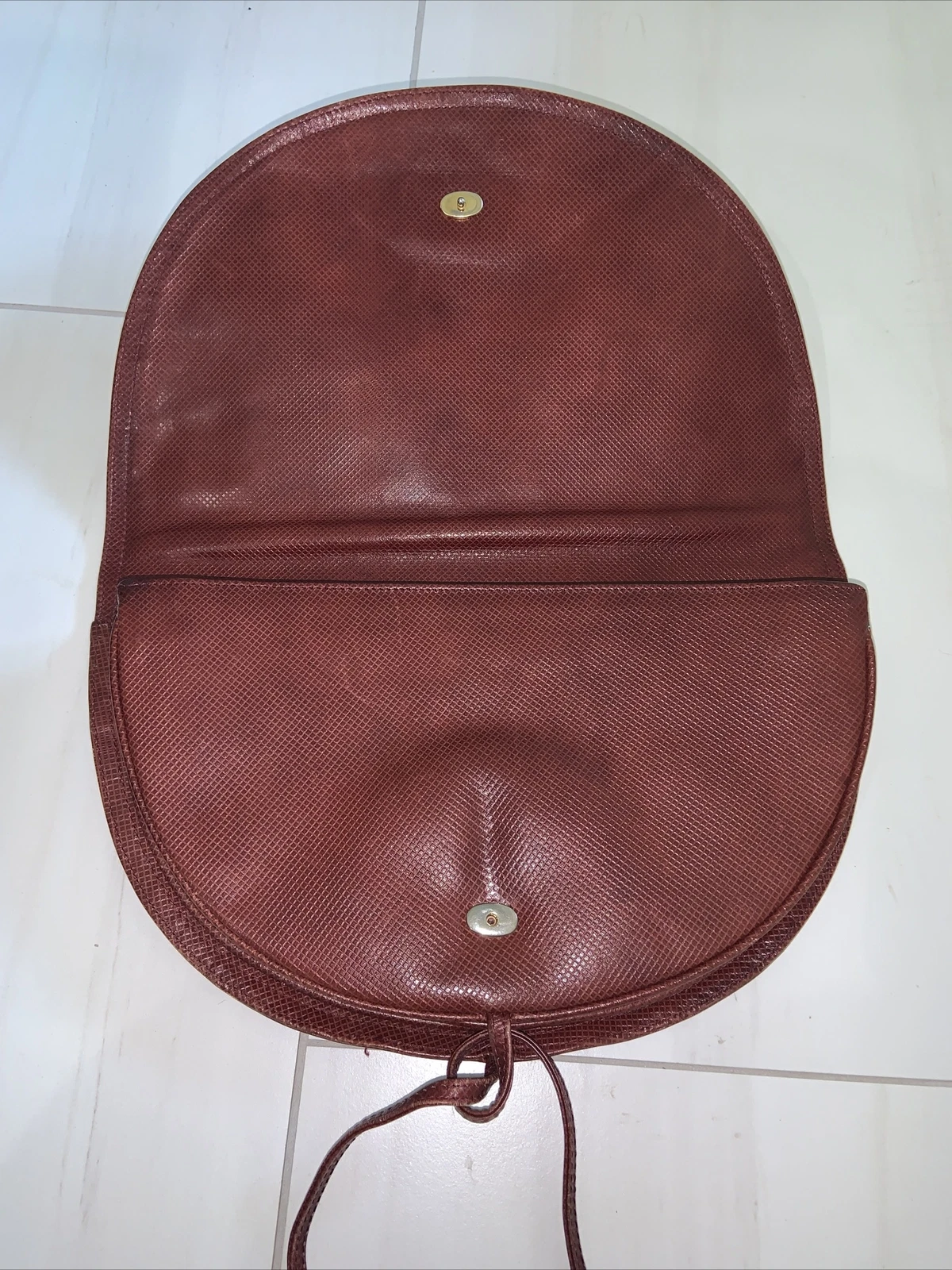 Borsa a mezzaluna vintage Bottega Veneta marrone medio in pelle impilata con pochette