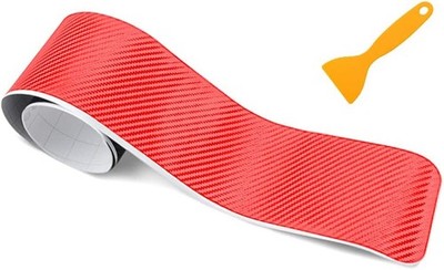 Carbon Fiber Rear Bumper Protector Guard, Anti-Scratch Sticker for  Color: Red