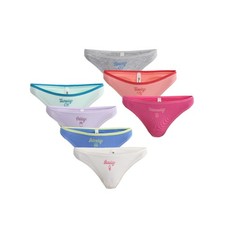 No Boundaries Junior Cotton Days of the Week Thong Panties 7 Pack XXL 20 