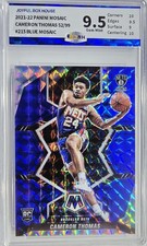 2021-22 Panini Mosaic Rookie Base Blue Prizm #215 RC Cameron Thomas /99 JBH 9.5