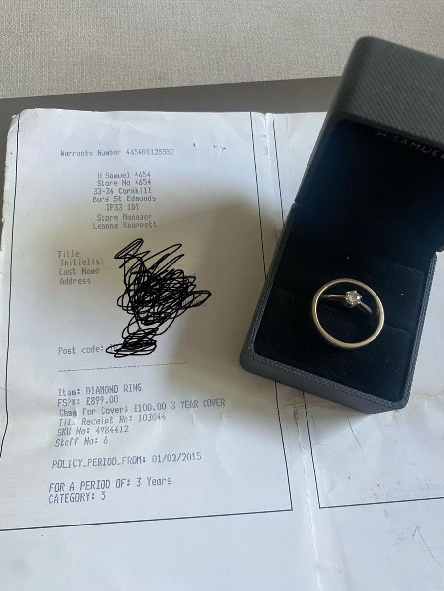 Elegant H Samuel White Gold Diamond 18 Carat engagement ring