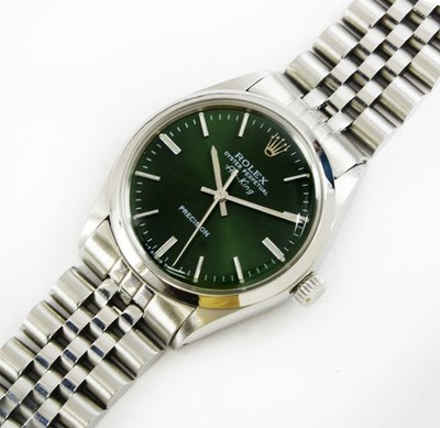 Vintage Rolex Air-king Automatic Green Dial 34mm Men Steel Watch Ref 5500/1002