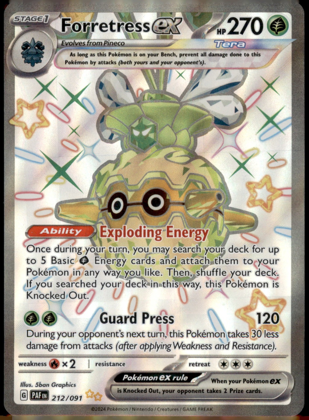 Forretress ex 212/091 NM SV: Paldean Fates Shiny Ultra Rare Pokemon TCG