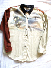 VTG Panhandle Slim Native American Print Men's Shirt Cotton U.S.A. Size L