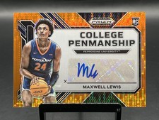 2023 Draft Picks Maxwell Lewi College Penmanship Orange Pulsar /49 Auto RC