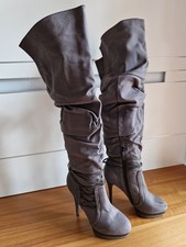 Overknees Stiefel Braun Gr. 38 Sexy Hoher Absatz Modisch & Elegant Neu OVP 