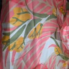Vintage Abstract Floral Square Scarf Made in Italy Sheer Polyester 27x27