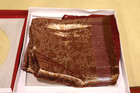 NIB Womens Unbranded Silk Long Scarf Bronze/Gold 70” L x 19.5” W — photo 2