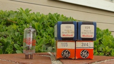1U4 x2 1U5 3V4 NOS/NIB GE MullardTubes Zenith H500/600 Transoceanic-Free Ship US