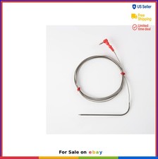 High Temperature Meat Probe 90 Plug 475 F Stainless Steel 6 Feet Long Wired