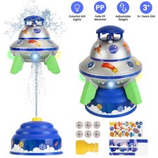 Water Sprinkler Toys Summer Kids Rocket Toy w/ Lights Adjustable Water Play Toy