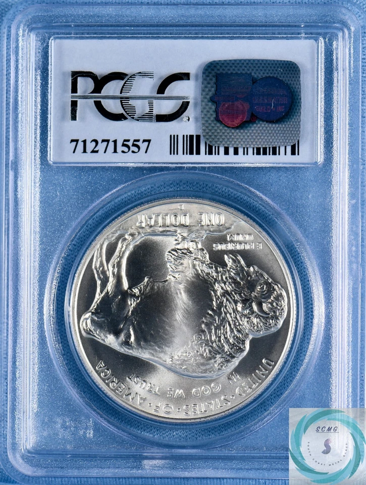 2001-D American Buffalo Commemorative Silver Dollar PCGS MS69 - #71271557 - Image 3 of 4