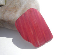 Sea Glass, Beautiful Red with Black Stripes and a White Back