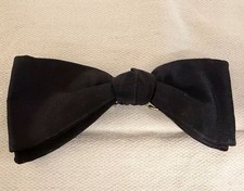 Vintage Men's Black Bow Tie Ormond NYC 1950's Clip On