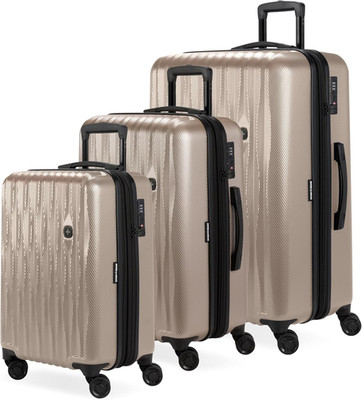 7272 Energie 3 Pcs Hardside Luggage Set Expandable Spinner Wheels TSA Lock Gold