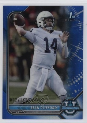 2021-22 Bowman U Chrome Prospects Blue Refractor 2/199 Sean Clifford #70 0b3