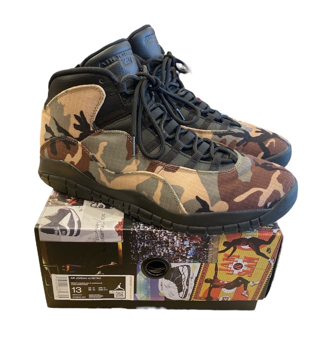 6142) Nike Air Jordan 10 X Retro Woodland Camo Black 310805-201