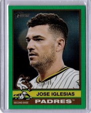 Jose Iglesias 2025 Topps Heritage Chrome Green #653 Padres #56/99