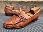 Rare Bally Craig Vintage Made In Italy Crocodil Kiltie Tassel Loafers Men 10.5 D