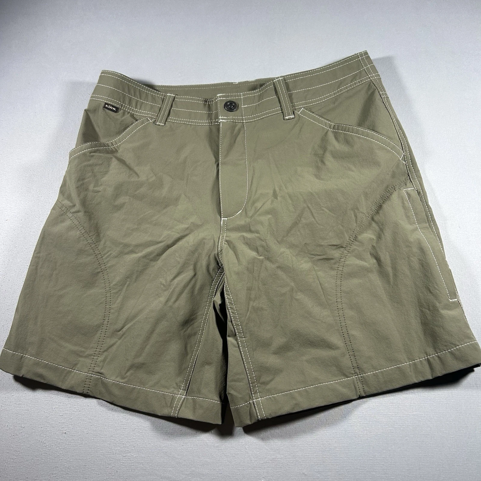 Kuhl Revolvr Shorts Men’s 34 Vintage Patina Dye Khaki Hiking