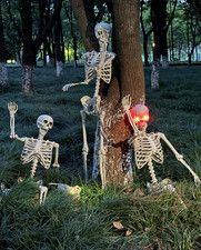 5.4-Ft Poseable Skeleton Decor Light Halloween Yard Prop, Fast USA Ship