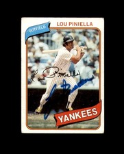 Lou Piniella Signed 1980 Topps New York Yankees Autograph
