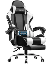 Gaming Chair, Computer Chair with Footrest and Lumbar , Height Adjustable Gam...