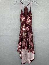 Windsor Dress Womens M Floral High Low Hem Open Back Lace Romantic Party Event