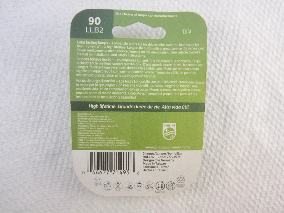 Philips 90LLB2 Lámpara de Cortesía Larga Duración Bombilla 90 - 2 PACK Foto 4 de 4