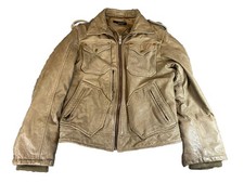 Black Rivet Leather Motorcycle Jacket Quilted Lining Men's Sz M Removable Hood