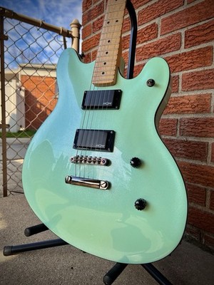 Squier Starcaster Electric Guitar Green Solid Body 6 String Maple