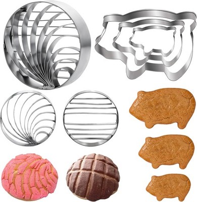 Concha Cutter Mexican Bread  With 3 Sizes Pig Cookie Cutter Set