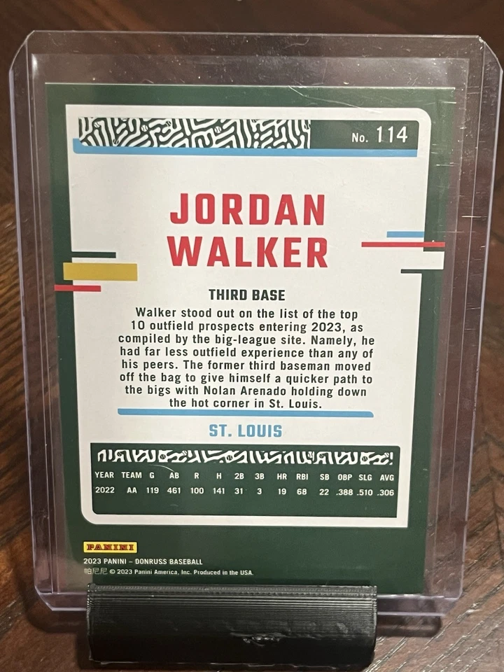 2023 Panini Donruss Season Stat Line /141 Jordan Walker #114 Rookie RC - Image 2 of 2