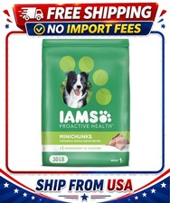 Iams Proactive Health Minichunk Dry Dog Food Real Chicken Whole Grains,30 lb Bag