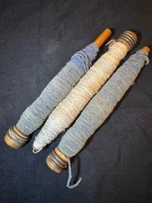 Antique Wooden Textile Mill Bobbins Spools Lot of 3 Rustic Decor
