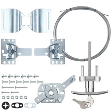 Universal Garage Door Lock Kit with Spring Latch and Keyed Handle Garage Door...