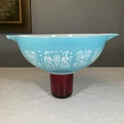 Vintage Pyrex Mixing Bowl Turquoise Amish Butterprint Cinderella 444 Blue 4 Qt