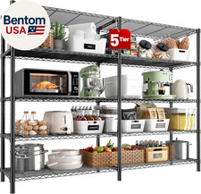 5 Tier Wire Shelving Storage Shelves Loads 1430LBS, 58" W Metal Shelving for Sto