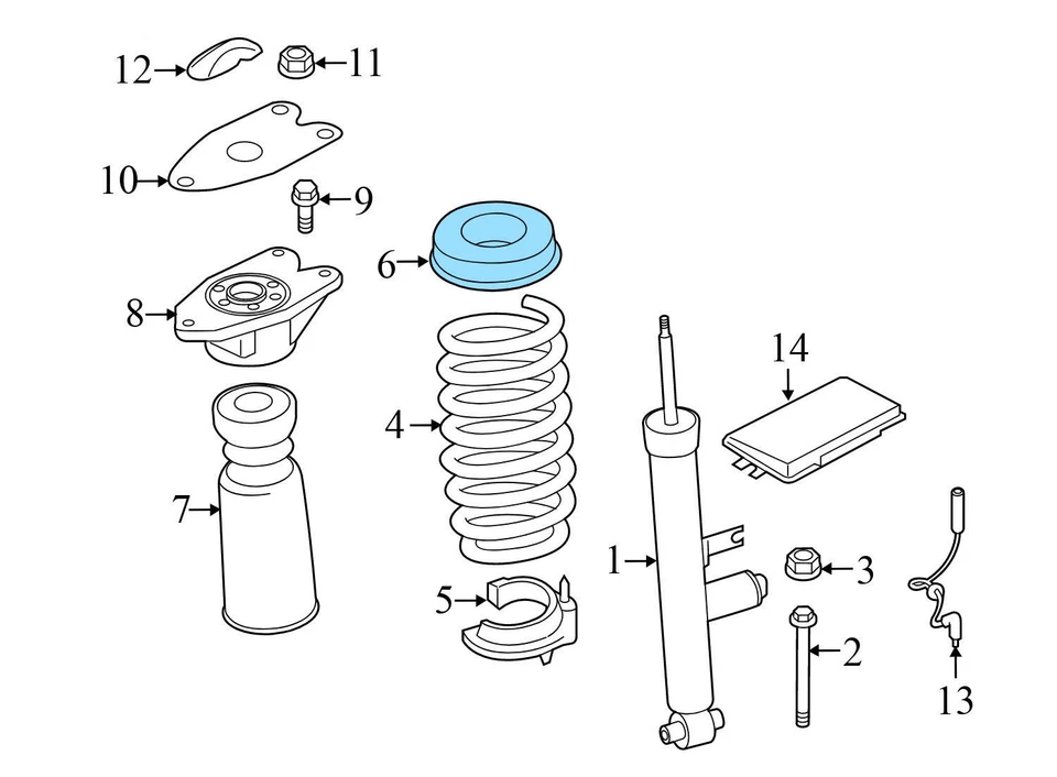 2015-2016 BMW 428I XDRIVE GRAN COUPE - REAR Upper Spring PAD 6764419 - Image 3 of 4