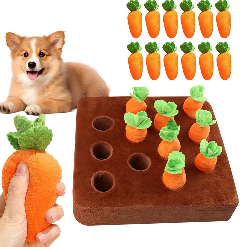 Hundespielzeug Intelligenzspielzeug Karotte Plüsch Spielteppich für kleine Hunde
