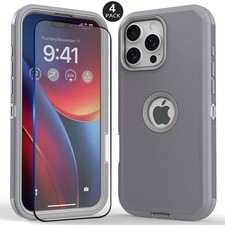For iPhone 16 Pro /Max Phone Case Cover Heavy Duty Shockproof 4 Screen Protector