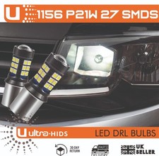 2x 1156 P21W 27 SMD 3030 LED CANBUS TANSPORTER T5 ERROR FREE SUPER BRIGHT WHITE