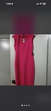 Express Pink Sleeveless V-Neck Sheath Dress Long Solid Size M Women