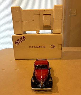 Danbury Mint 1941 Dodge Pickup Diecast Truck Red/Black Opening Doors Hood - image 1 of 4