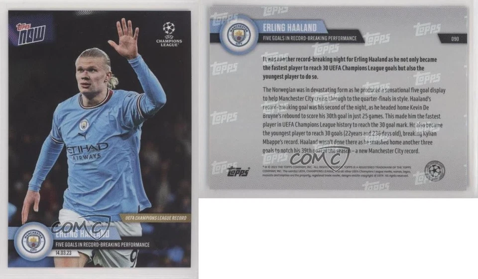 2022-23 Topps Now UCL /10723 Erling Haaland #090 - Image 3 of 3