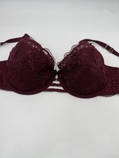 NWOT CACIQUE Size 44 C Burgundy Lightly Lined French Balconette Underwire Bra