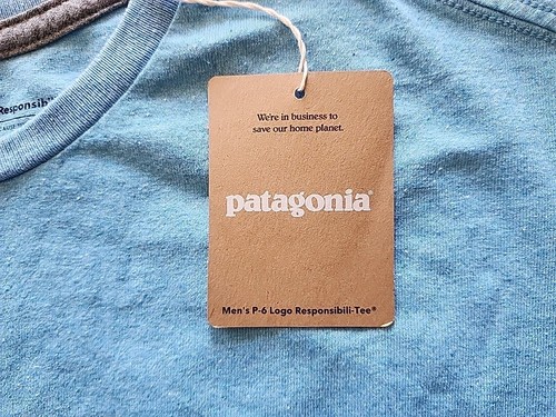 Neu mit Etikett neu Patagonia Herren P-6 Logo Responsibili-Tee T-Shirt Largo blau Gr. Small S - Bild 7 von 10