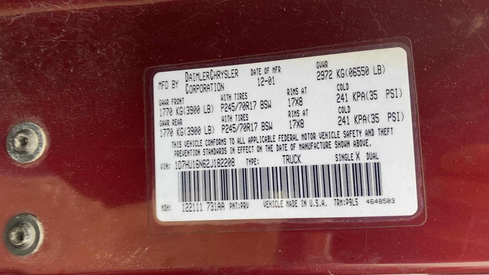 02 03 DODGE PICKUP 1500 Transfer Case